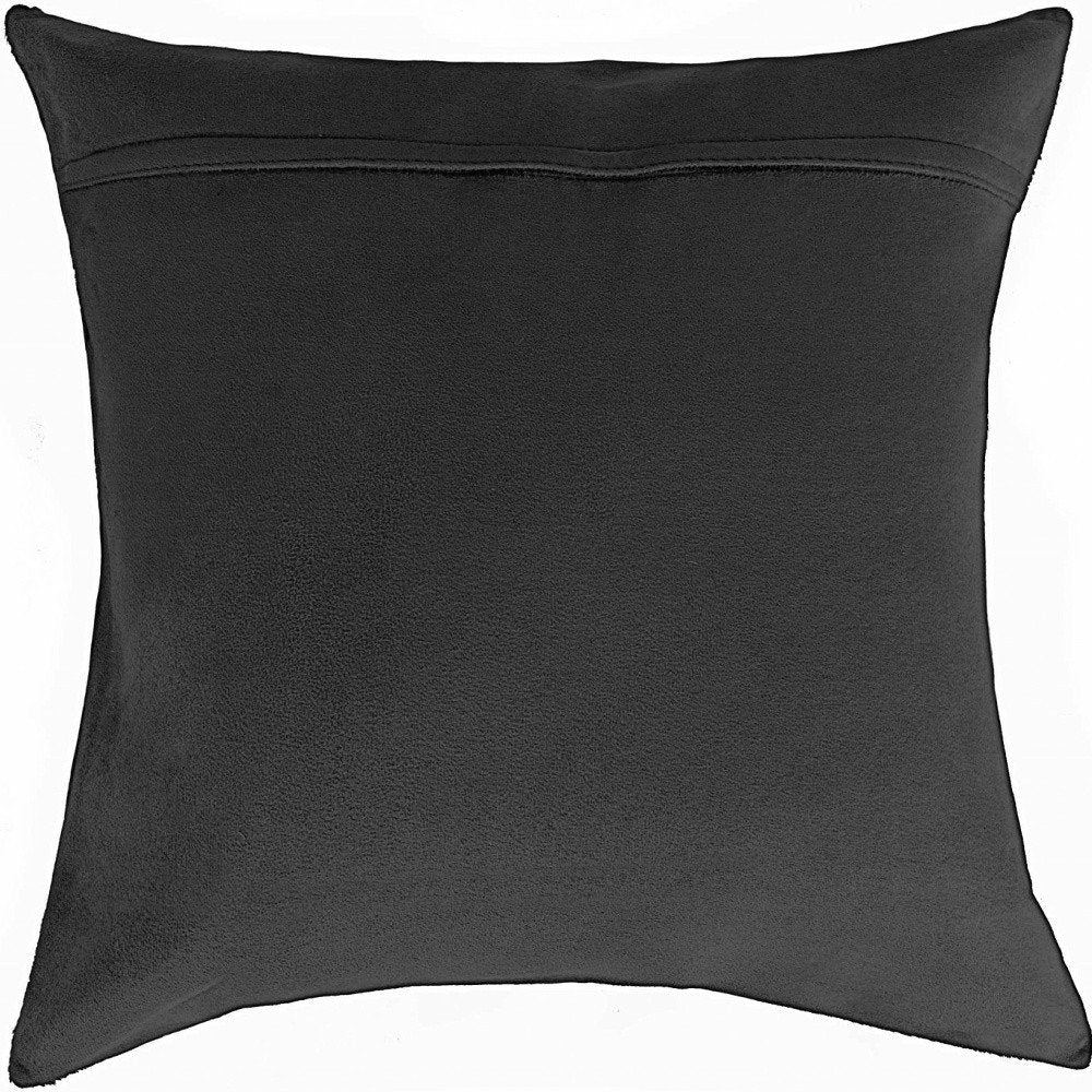 Set of Two 12" X 20" Black Cowhide Throw Pillows