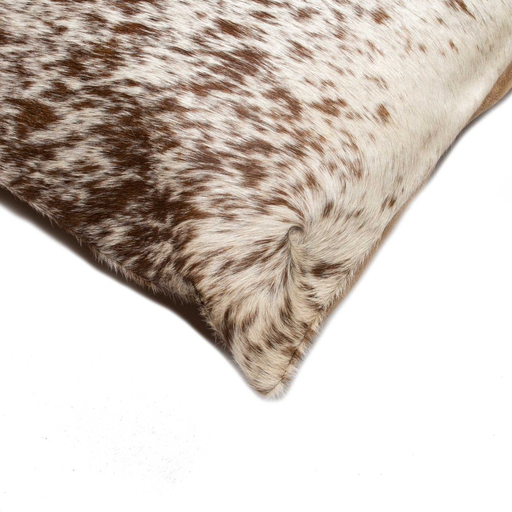 Set of Two 18" Gray and White Cowhide Throw Pillow