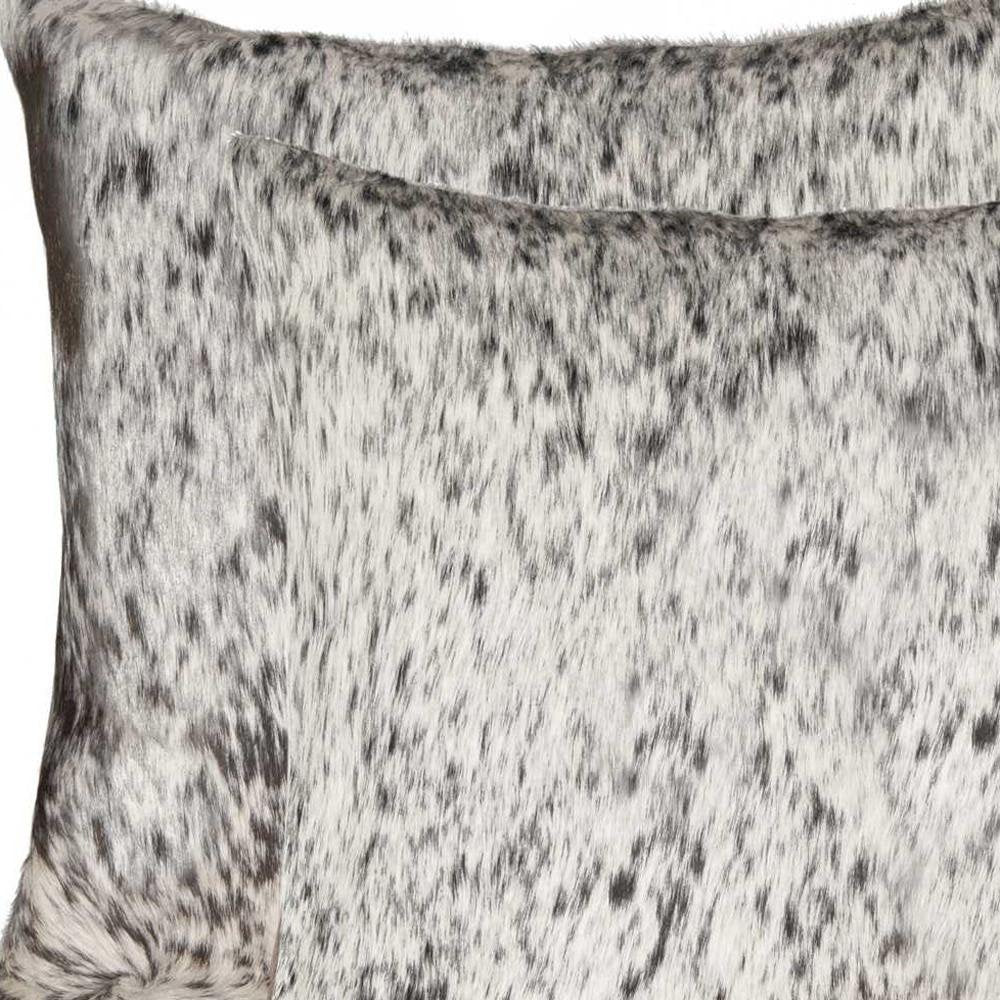 Set of Two 18" Brown and White Cowhide Throw Pillows