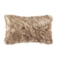 Set of Two 12" X 20" Tan Faux Fur Throw Pillows