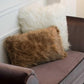 Set of Two 12" X 20" Tan Faux Fur Throw Pillows