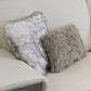 Set of Two 12" X 20" Gray Faux Fur Throw Pillows