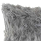 Set of Two 12" X 20" Gray Faux Fur Throw Pillows