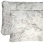 12" X 20" X 5" Gradient Gray Faux  Pillow 2 Pack