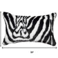 Set of Two 12" X 20" Black and White Faux Fur Throw Pillow