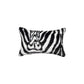Set of Two 12" X 20" Black and White Faux Fur Throw Pillow