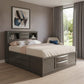 Gray Solid Wood Queen With Ten Drawers Bed Frame