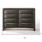 59" Gray Solid Wood Standard Dresser/Chest