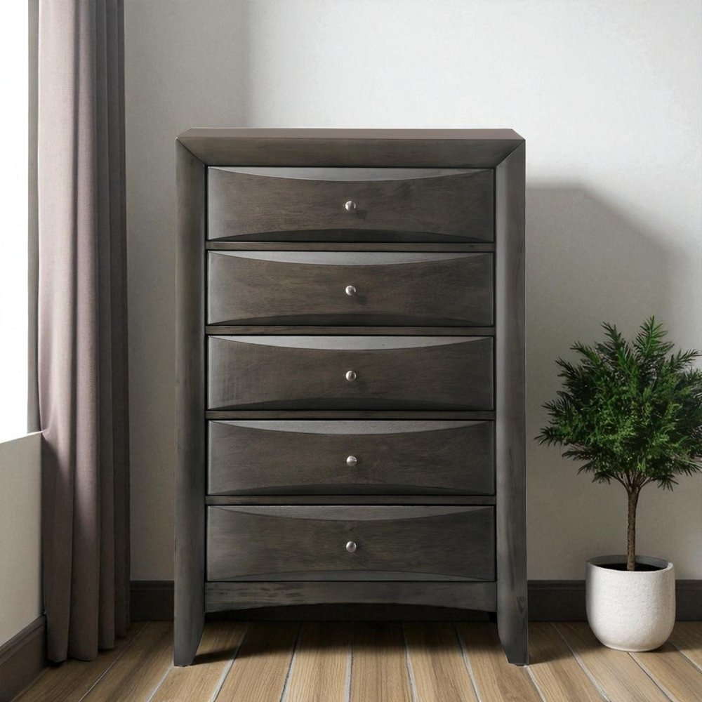 59" Gray Solid Wood Standard Dresser/Chest