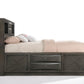 Gray Solid Wood Queen With Ten Drawers Bed Frame