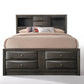 Gray Solid Wood Queen With Ten Drawers Bed Frame