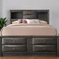 Gray Solid Wood Queen With Ten Drawers Bed Frame