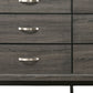 58" Gray Wood Six Drawer Double Dresser