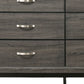 58" Gray Six Drawer Double Dresser