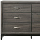 58" Gray Six Drawer Double Dresser