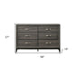 58" Gray Six Drawer Double Dresser