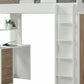 White And Teal Twin Loft Bed And Desk