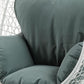 38" Black Metal Swing Chair With Beige Cushion