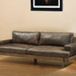 95" Chocolate Top Grain Leather Sofa With Black Legs