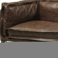 94" Chocolate Top Grain Leather Sofa With Dark Brown Legs