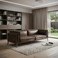 94" Chocolate Top Grain Leather Sofa With Dark Brown Legs