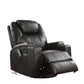34" Brown Faux Leather Heated Massage Home Theater Recliner