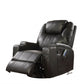 34" Black Leather Match Power Heated Massage Recliner