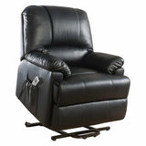 34" Beige Faux Leather Power Massage Lift Assist Recliner