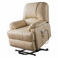 34" Beige Faux Leather Power Massage Lift Assist Recliner