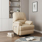 34" Beige Faux Leather Power Massage Lift Assist Recliner