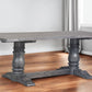 84" Brown Solid Wood Trestle Base Dining Table