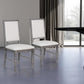 Set of Two Cream and Gray Upholstered Linen Dining Side Chairs