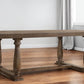 84" Brown Solid Wood Trestle Base Dining Table