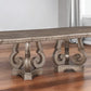 76" Champagne Solid Wood Double Pedestal Base Dining Table