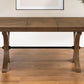 64" Brown Solid Wood Removable Leaf Trestle Base Dining Table
