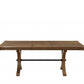 64" Brown Solid Wood Removable Leaf Trestle Base Dining Table