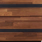 23" Black And Brown Wood And Iron End Table With Two Drawers