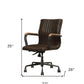 Chocolate and Black Adjustable Swivel Leather Rolling Executive Office Chair
