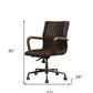 Chocolate and Black Adjustable Swivel Leather Rolling Executive Office Chair