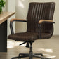 Chocolate and Black Adjustable Swivel Leather Rolling Executive Office Chair