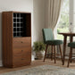52" Brown And Black Wood Bar Cabinet With Three Drawers