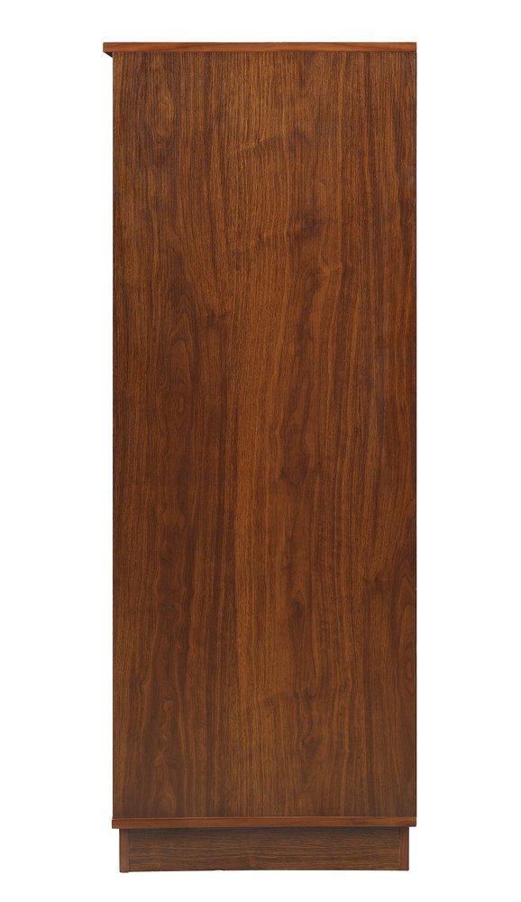 52" Brown And Black Wood Bar Cabinet With Three Drawers