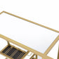 40" Clear and Gold Glass and Iron Rolling Prep Table