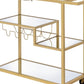 40" Clear and Gold Glass and Iron Rolling Prep Table