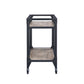 Black and Natural 32" Rolling Prep Table With Storage