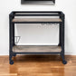 Black and Natural 32" Rolling Prep Table With Storage
