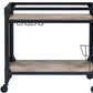 Black and Natural 32" Rolling Prep Table With Storage