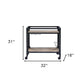 Black and Natural 32" Rolling Prep Table With Storage