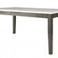 64" White And Gray Marble And Solid Wood Dining Table