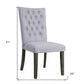 Set of Two Tufted Gray Upholstered Fabric Dining Side Chairs